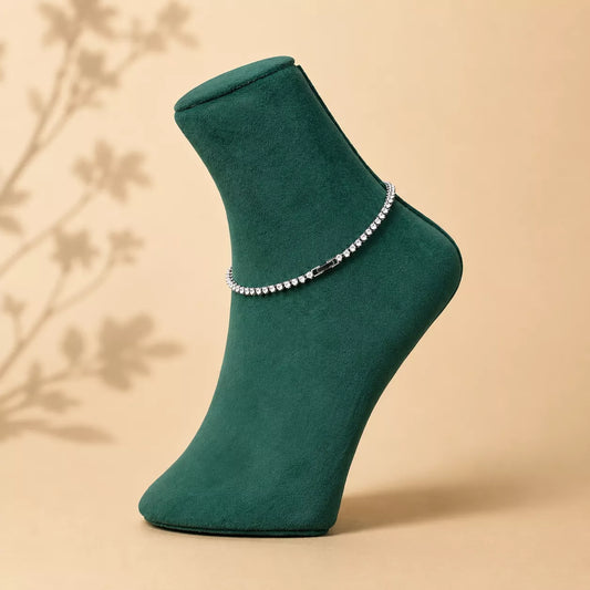 Eterna Spark Sterling Silver Anklet Pair