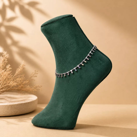 Moonvine Mirage Sterling Silver Anklet Pair