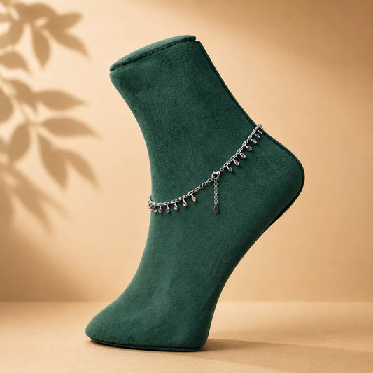 Moonvine Mirage Sterling Silver Anklet Pair