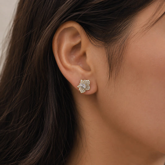 Golden Petal Elegance Studs
