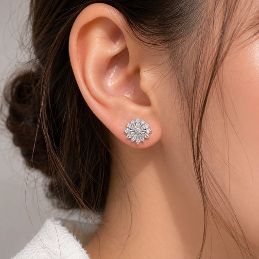 Snowflake Bloom Zirconia Studs