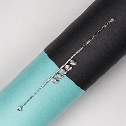 CZ Fan Charm Bracelet for Women