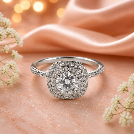 Sterling Glow Halo Ring