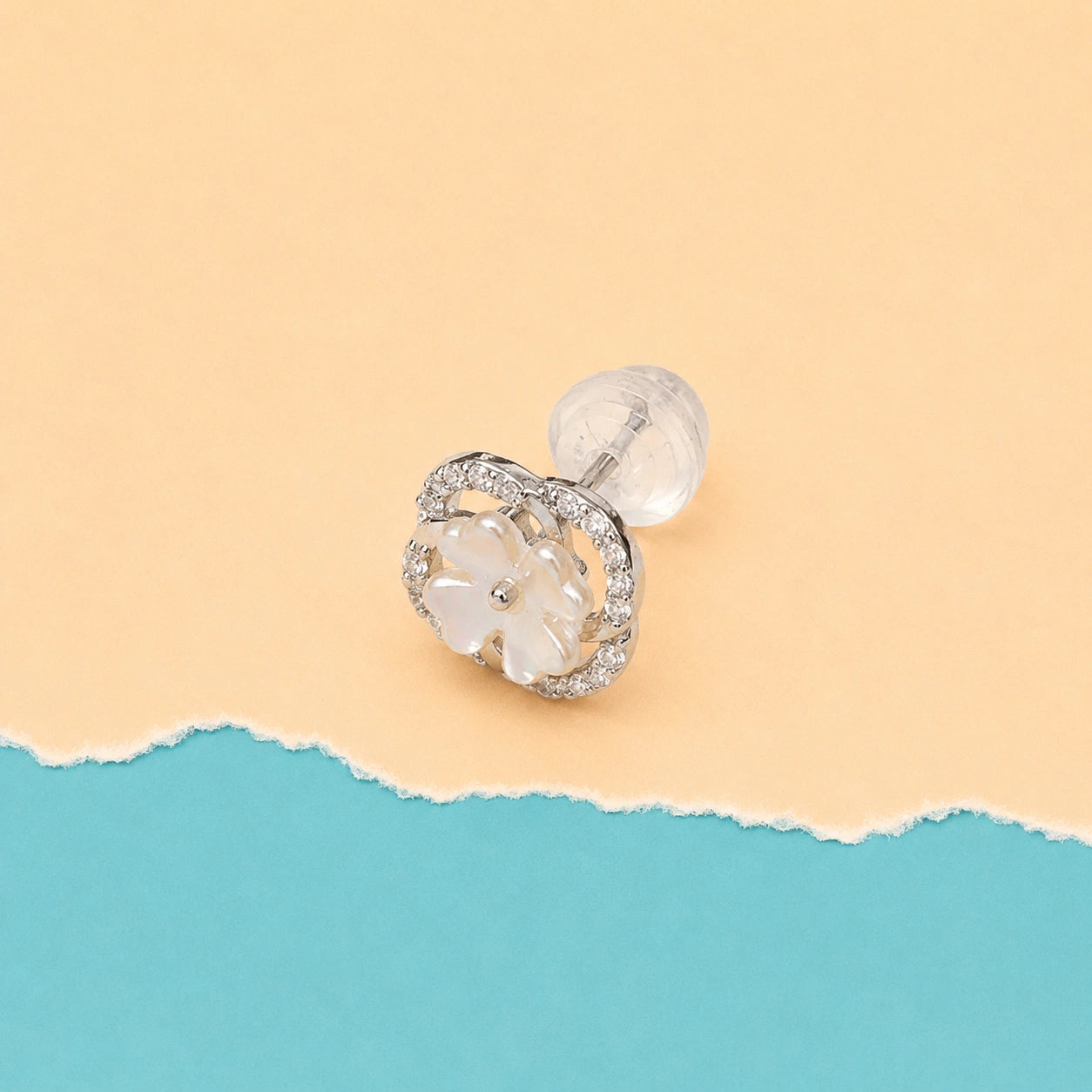 Mother of Pearl Flower Stud
