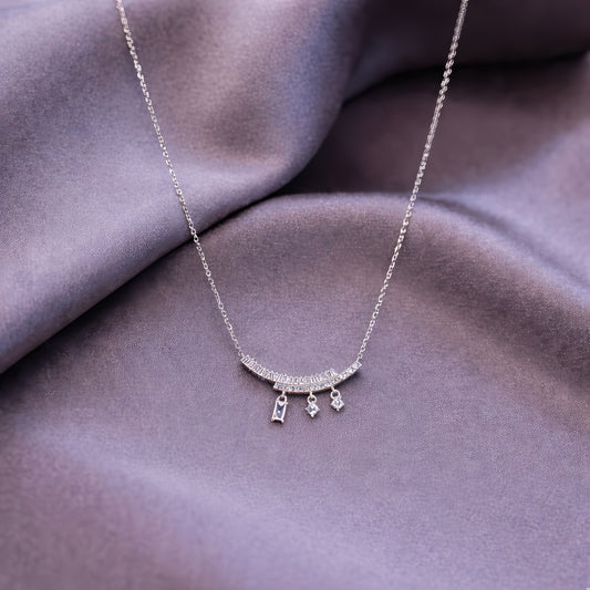 Delicate Charm Zircon Silver Necklace