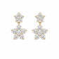 Crystal Blossom Drop Stud Earrings