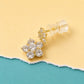 Crystal Blossom Drop Stud Earrings