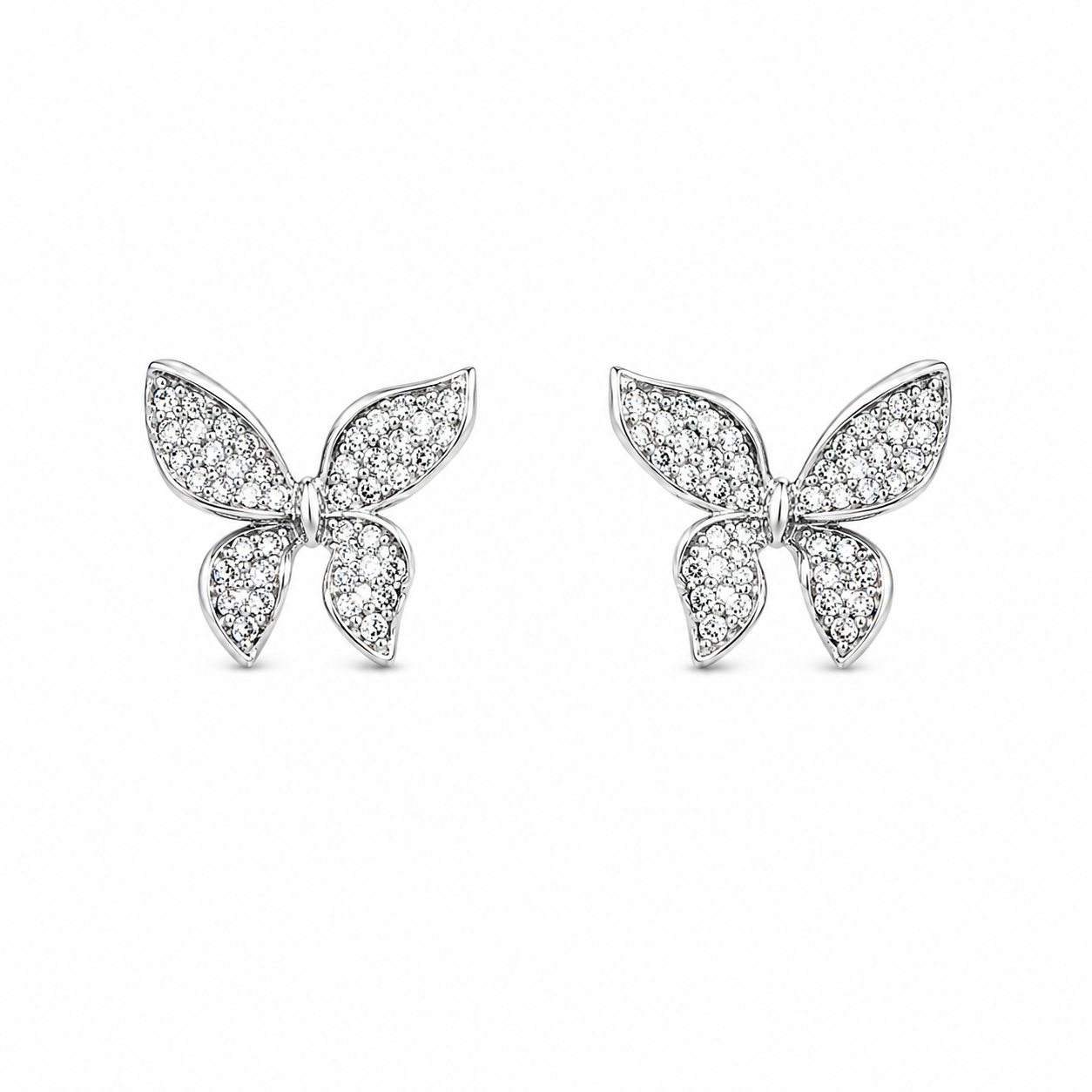 Crystal Butterfly Stud Earrings