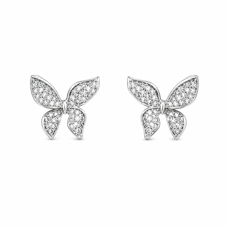 Crystal Butterfly Stud Earrings