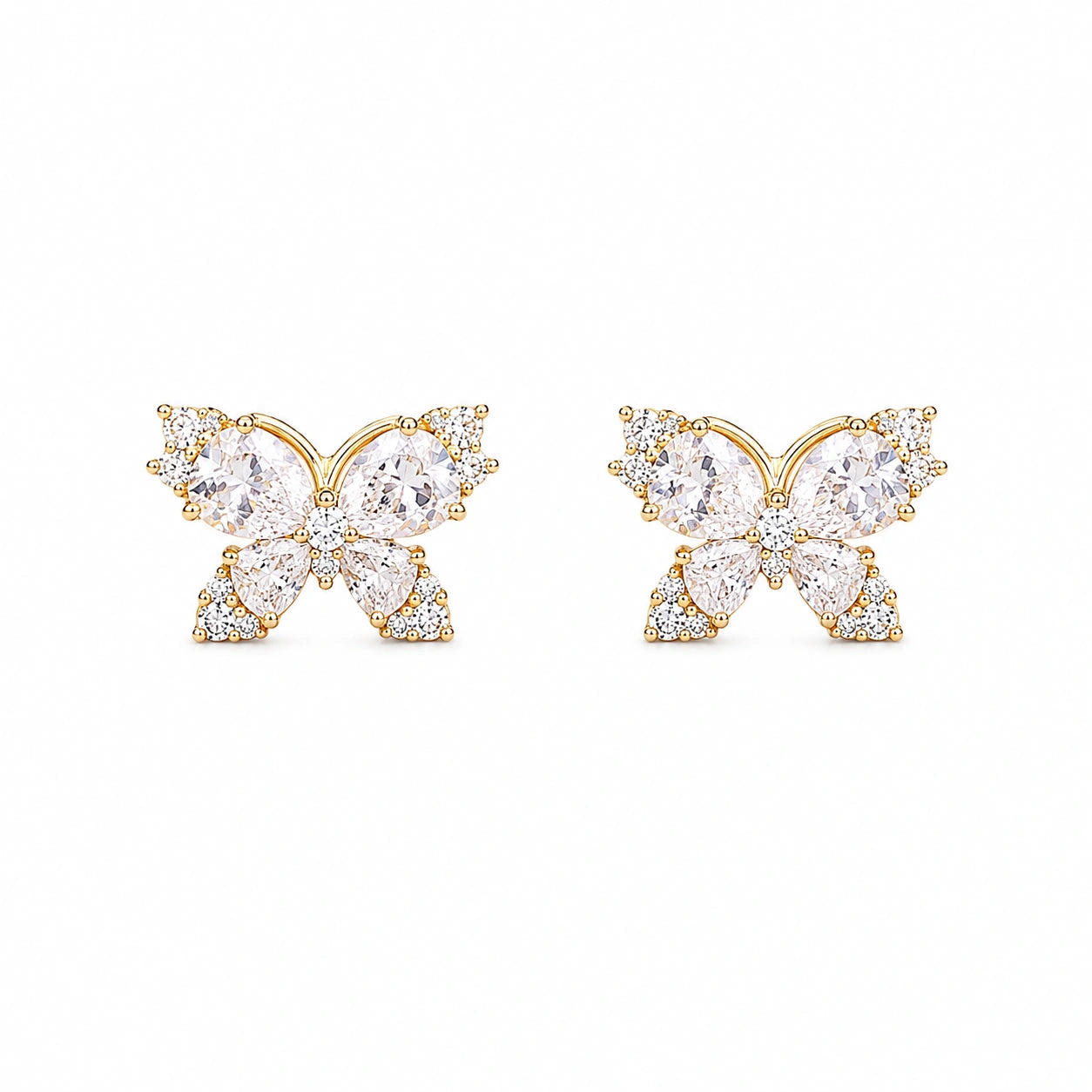 Crystal Butterfly Stud Earrings