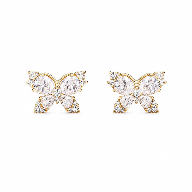 Crystal Butterfly Stud Earrings