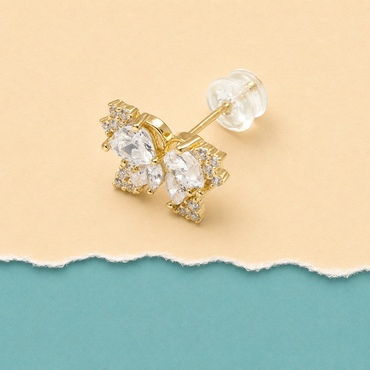 Crystal Butterfly Stud Earrings