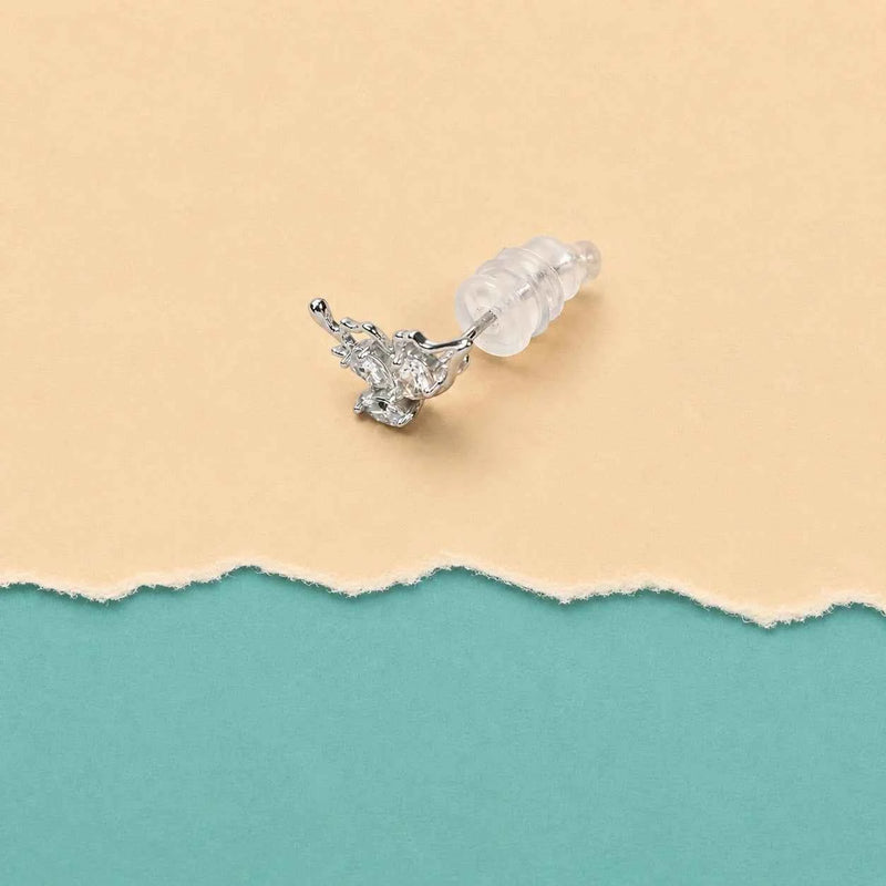 Crystal Wing Butterfly Stud Earrings