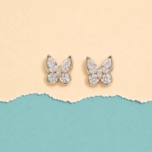 Rose Gold Butterfly Stud - 925 Silver Jewelery