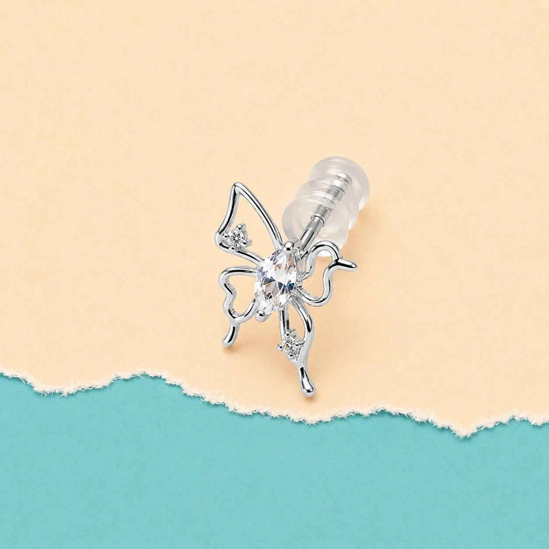 Fluttering Butterfly Stud - 925 Silver Jewelery