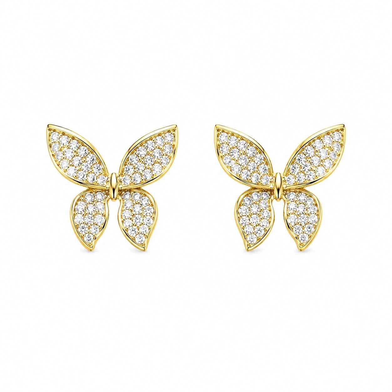 Cubic Zirconia Butterfly Stud