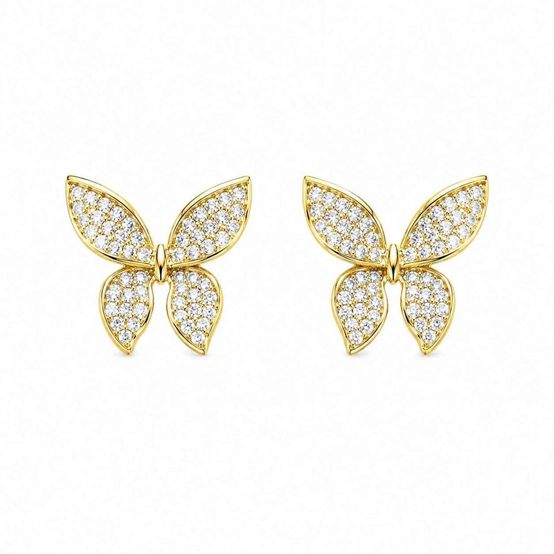 Cubic Zirconia Butterfly Stud