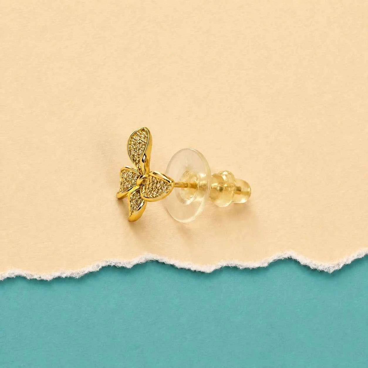 Cubic Zirconia Butterfly Stud