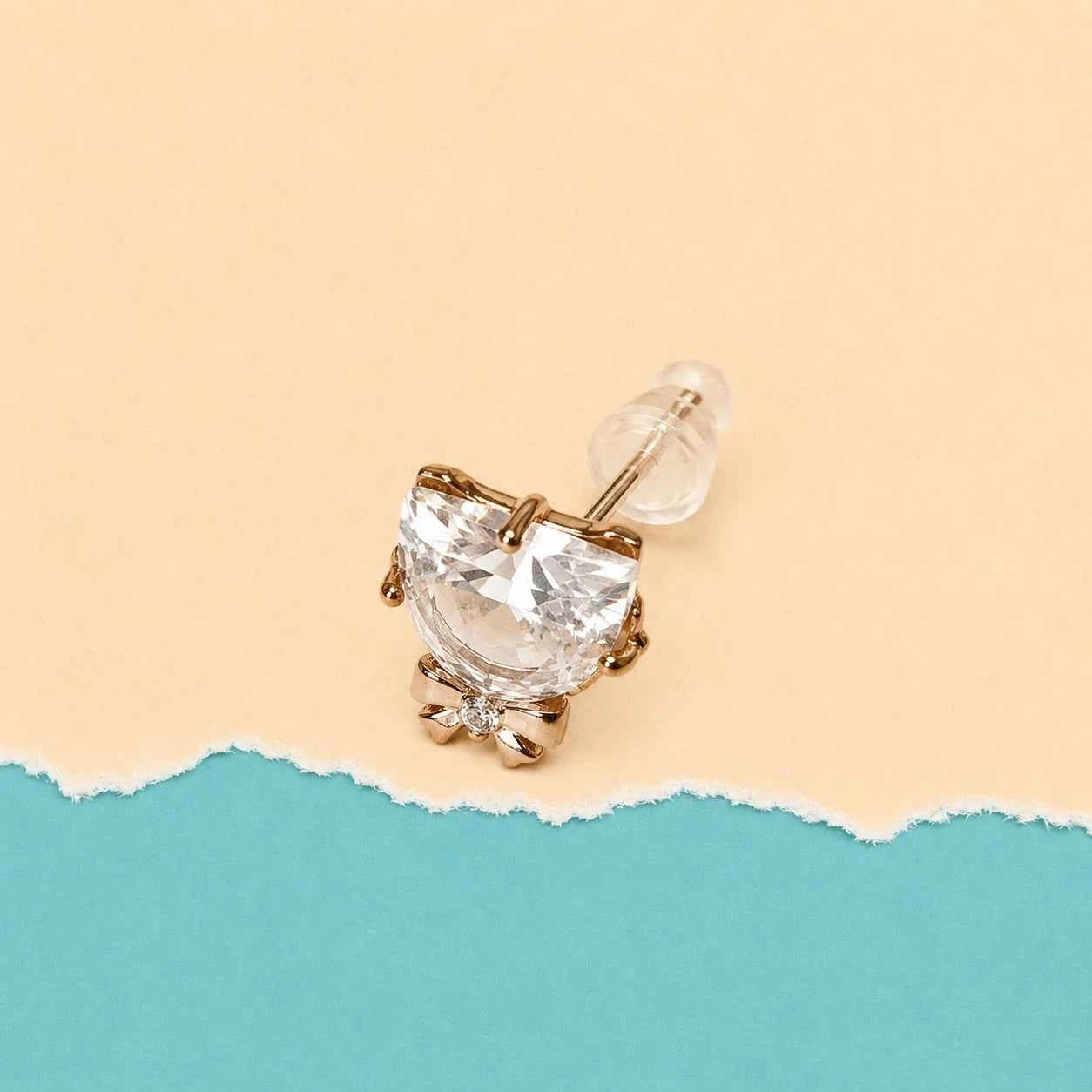 Rose Gold Kitty Cat Stud - 925 Silver Jewelery