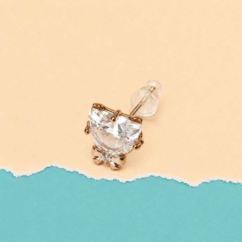 Rose Gold Kitty Cat Stud - 925 Silver Jewelery