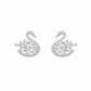 Elegant Crystal Swan Stud Earrings