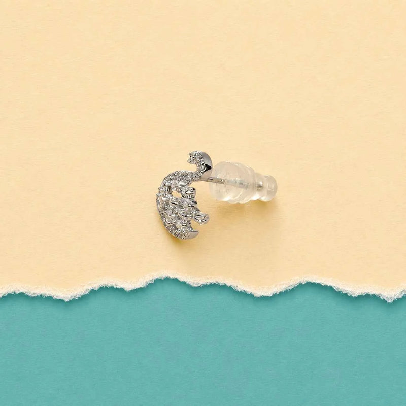 Elegant Crystal Swan Stud Earrings