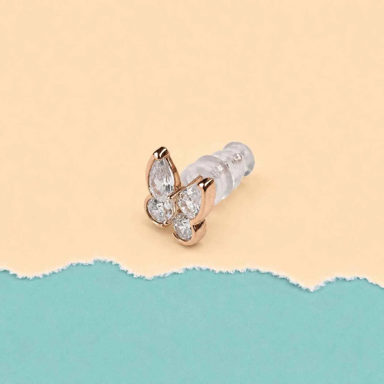 Rose Gold Butterfly Stud - 925 Silver Jewelery