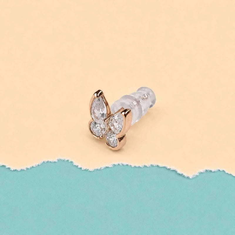 Rose Gold Butterfly Stud - 925 Silver Jewelery