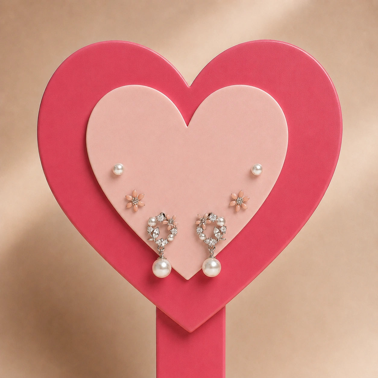 Elegant Floral & Pearl Wreath Charm