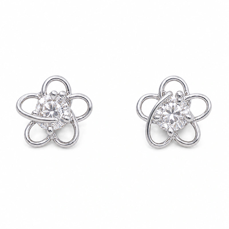 Elegant Flower Silver Earrings