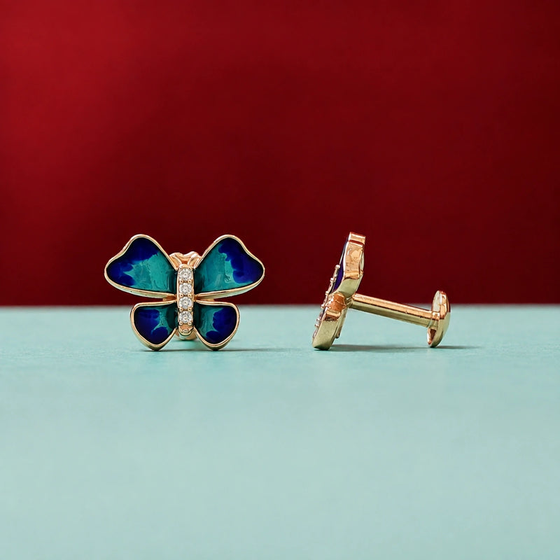 Elegant Rose Gold Butterfly Earrings