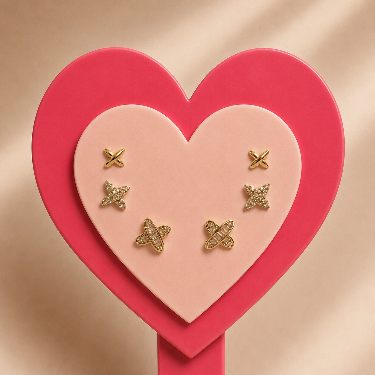 Elegant X-Shape Side Earrings