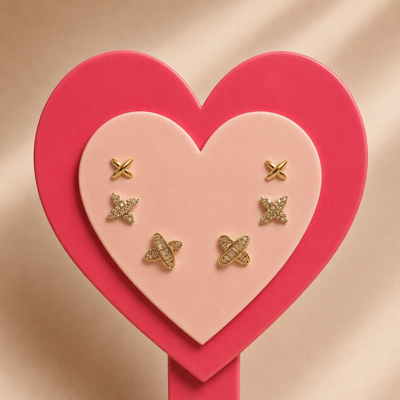 Elegant X-Shape Side Earrings