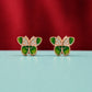 Emerald Butterfly Rose Gold Stud Earrings