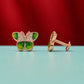 Emerald Butterfly Rose Gold Stud Earrings