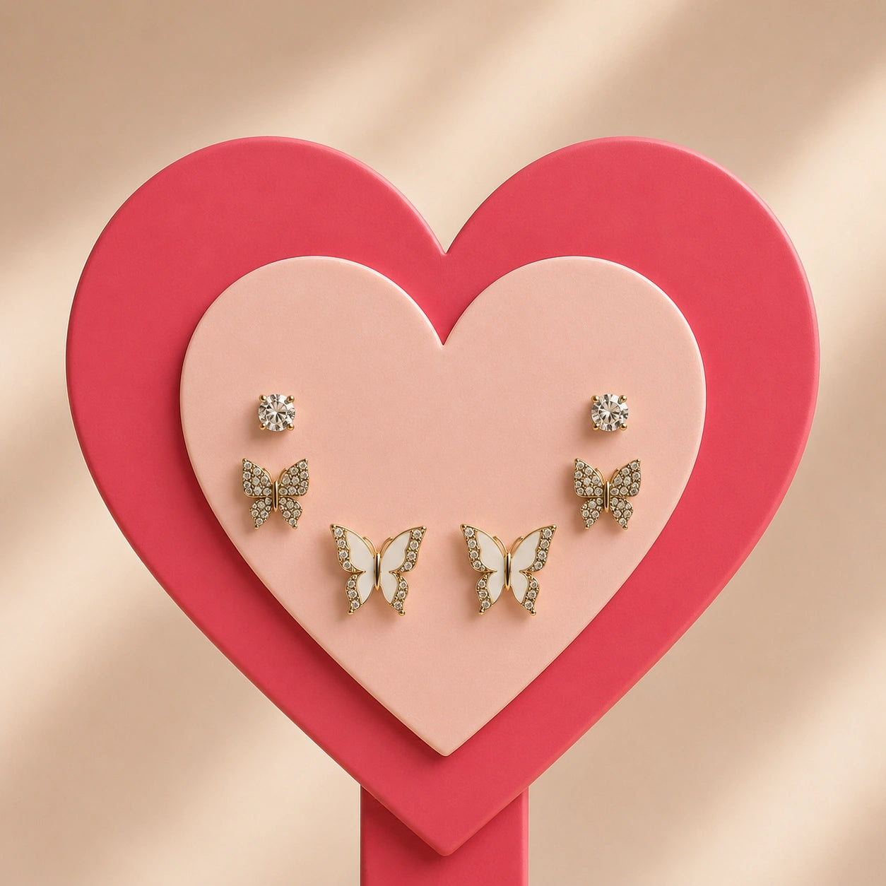 Enamel Butterfly Earring Duo