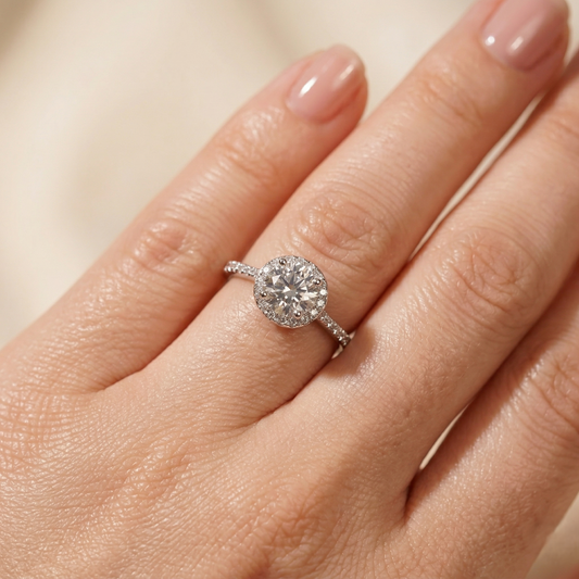 Celestia Glow Silver Halo Ring
