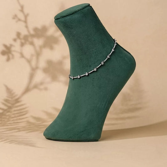 Celeste Orbit Sterling Silver Anklet Pair