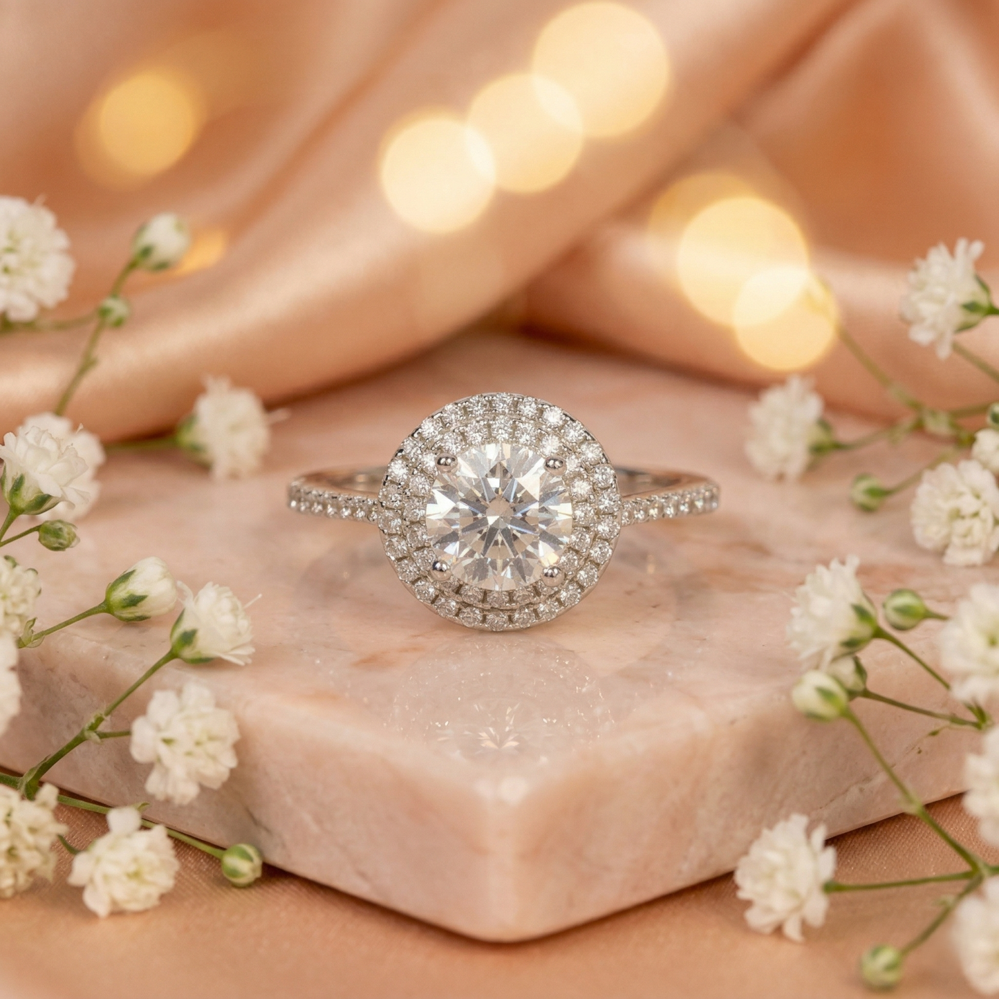 Eterna Shine Solitaire Halo Ring