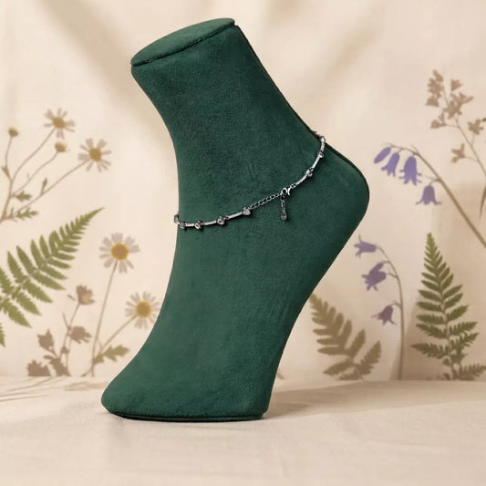 Celeste Orbit Sterling Silver Anklet Pair