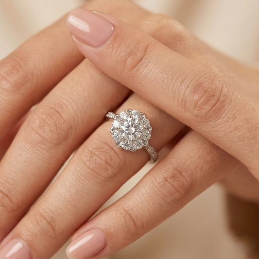 Blossom Halo Silver Radiance Ring
