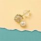 Ginkgo Pearl Stud Earrings