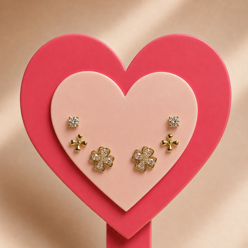 Gold Clover Side Earring Collection