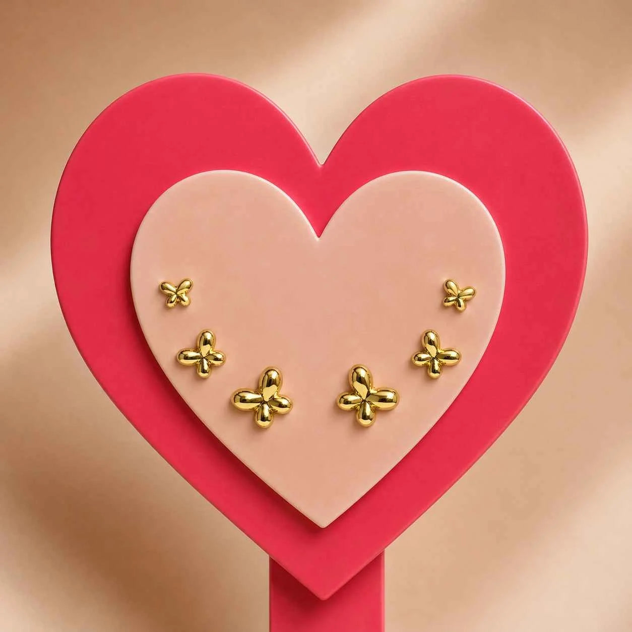 Gold Clover Stud Earrings