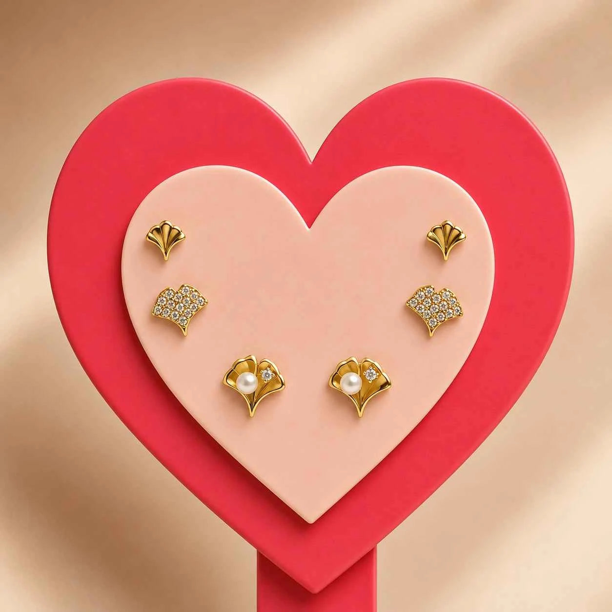 Gold Ginkgo Side Earring Collection