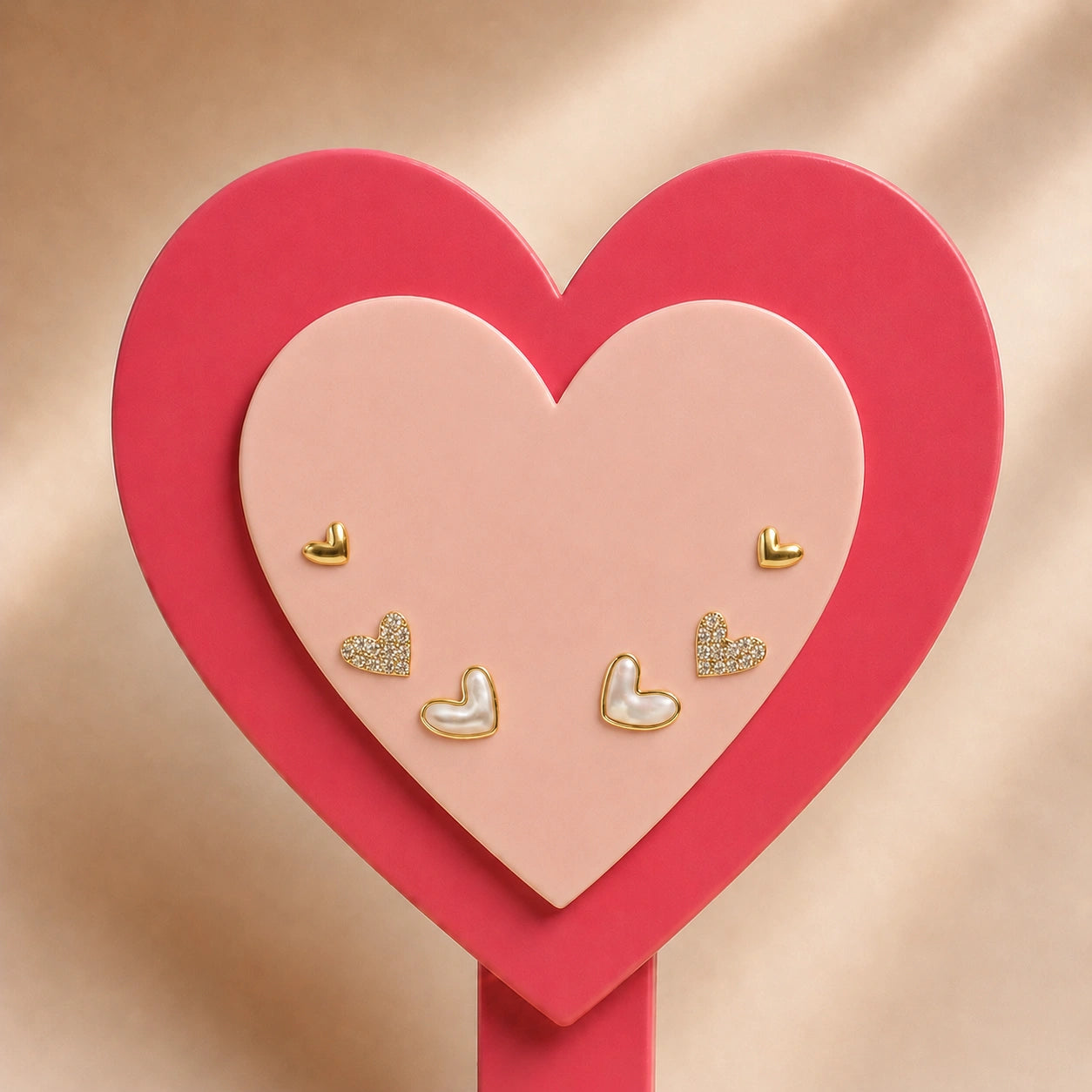 Gold Heart Side Earring Collection