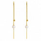 Gold Pearl Chain Drop Earrings
