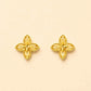 Golden Blossom Floral Stud Earrings