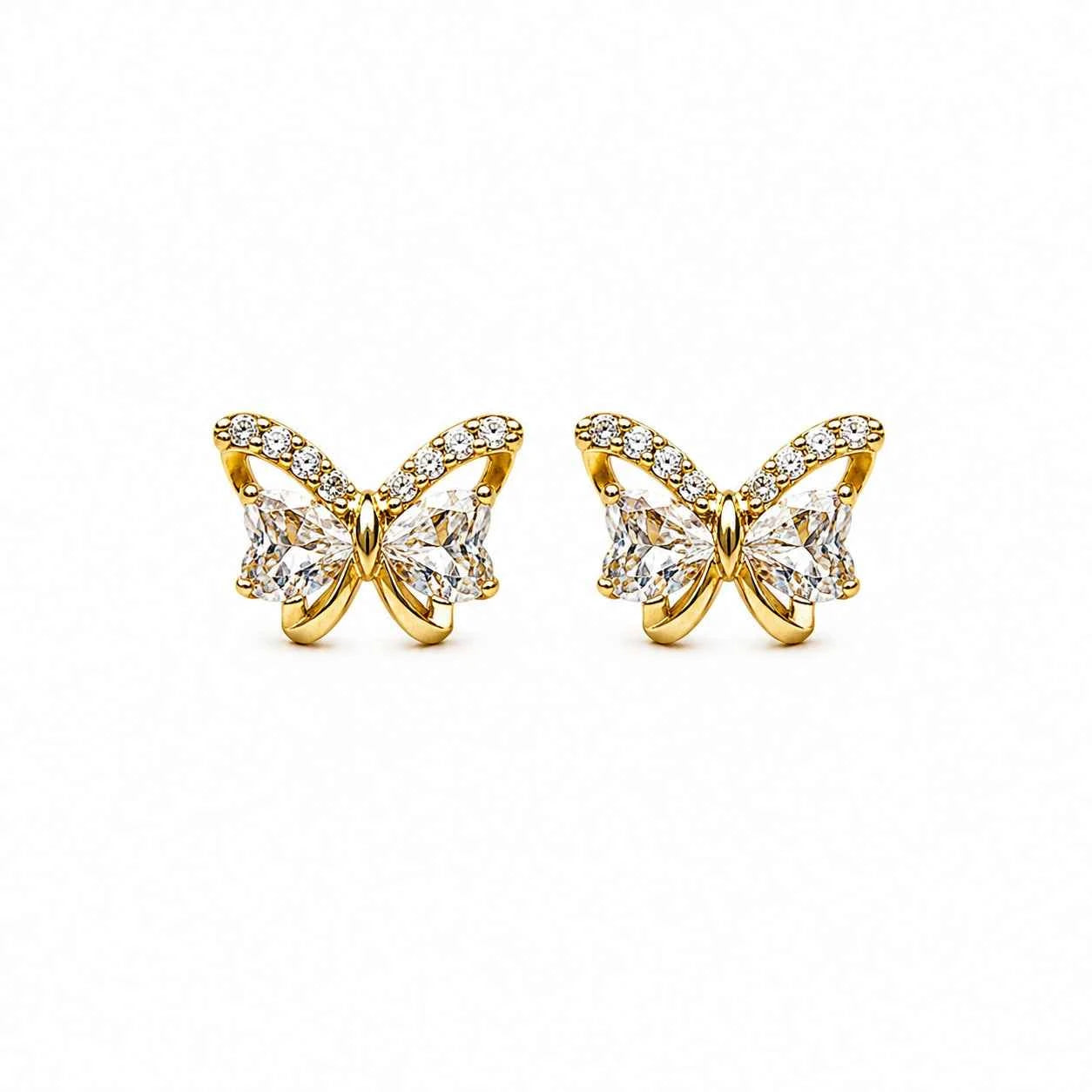 Golden Butterfly Studs
