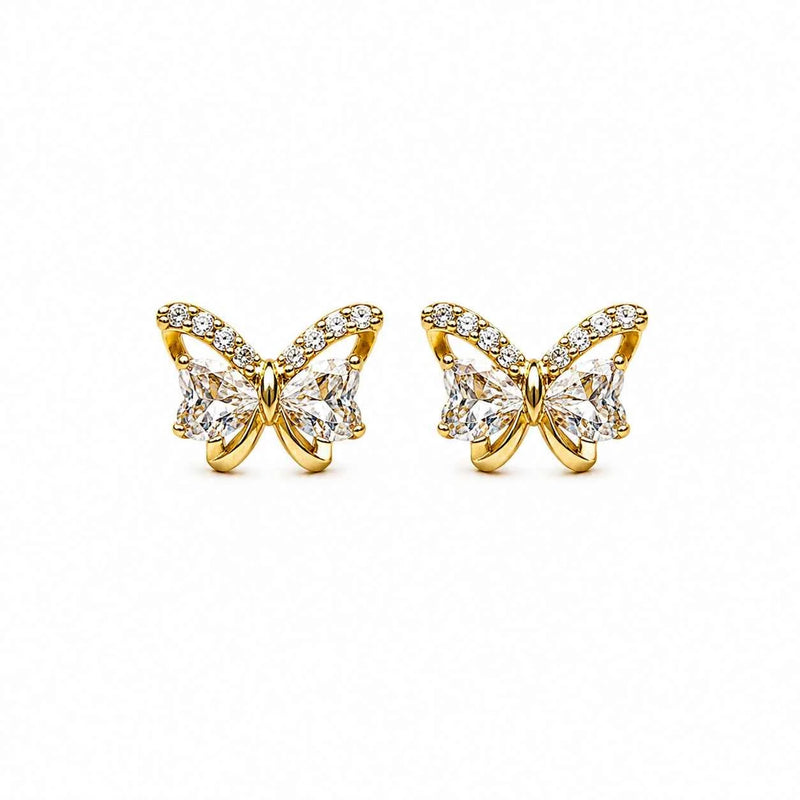 Golden Butterfly Studs
